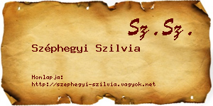 Széphegyi Szilvia névjegykártya
