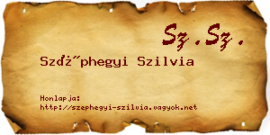 Széphegyi Szilvia névjegykártya