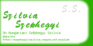 szilvia szephegyi business card